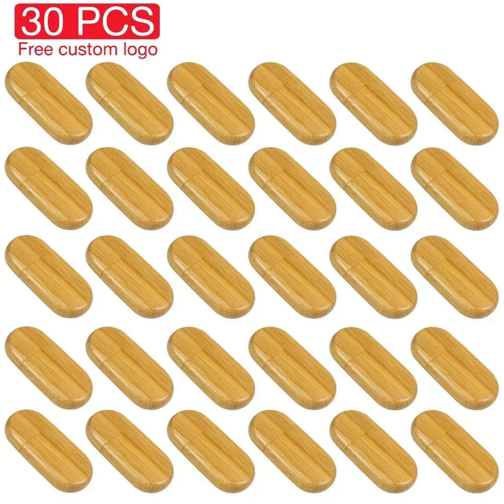 30-Pack Wooden USB Flash Drives 4–128GB | Custom Logo & Box Wooden USB Flash Drive PRIMED 64GB Carbonized no box China Mainland