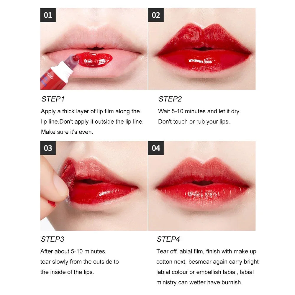 Peel-Off Liquid Lip Tint – 6 Colors Waterproof Matte Gloss Peel-Off Lip Tint PRIMED