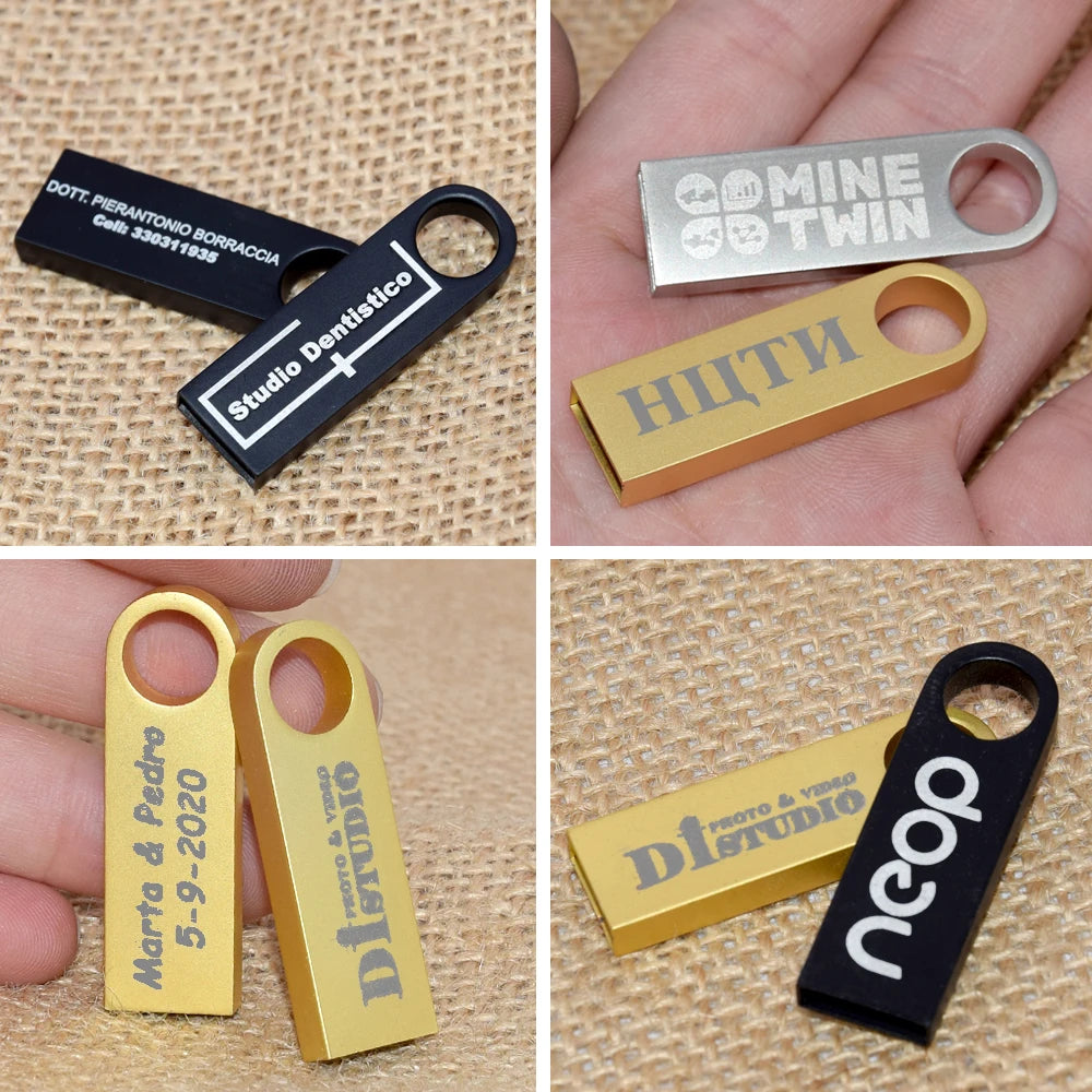 10-Pack Custom Logo Metal USB Flash Drives 128MB–128GB USB Flash Drive PRIMED