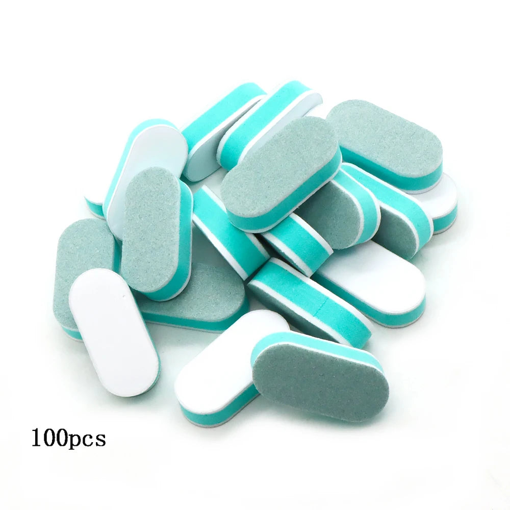 Mini Oval Nail Buffer Blocks 600/3000 Grit – 20/40/100 Pack Nail Buffer Block PRIMED 100pcs