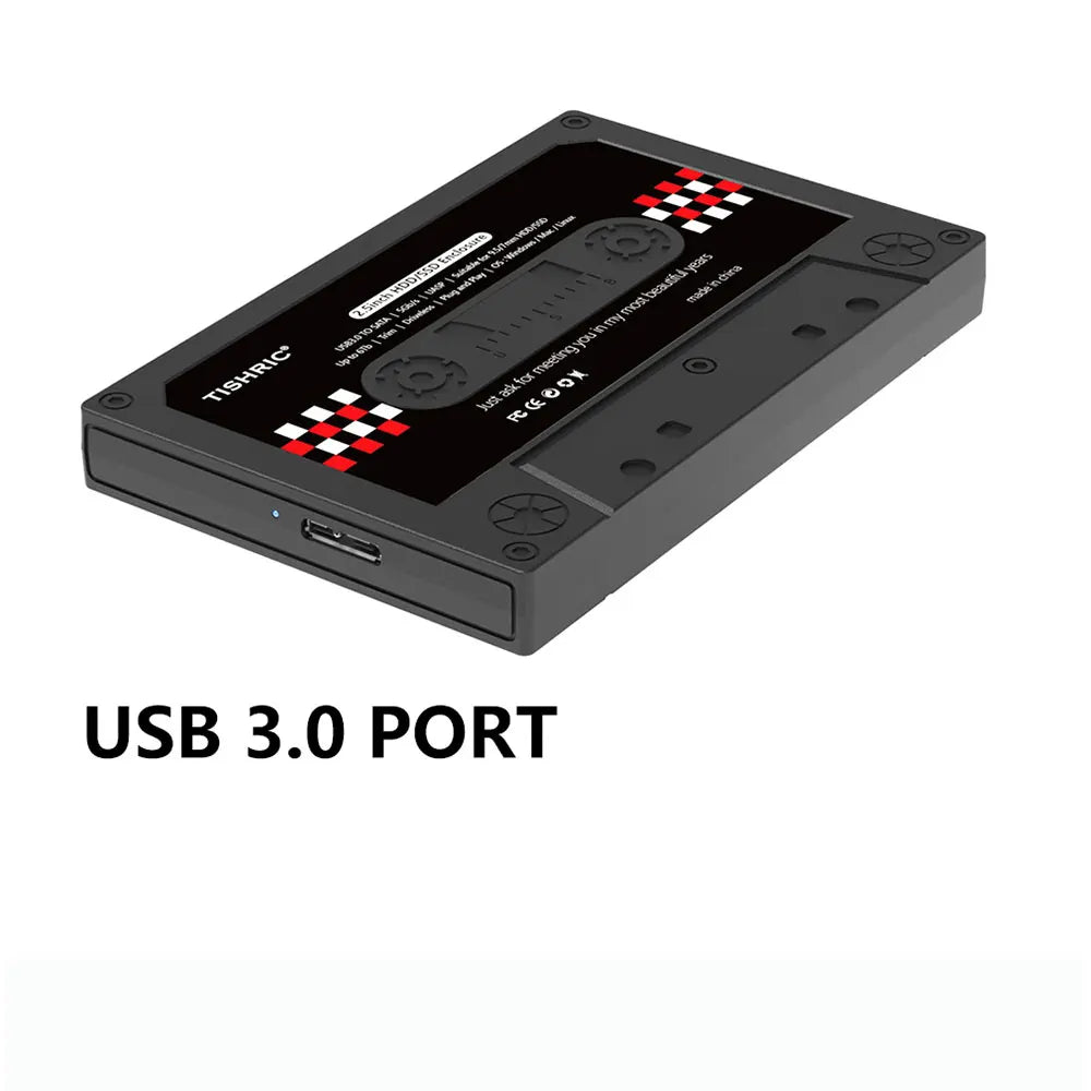 TISHRIC 2.5" USB 3.0 External Hard Drive Enclosure – 6Gbps Hard Drive Enclosure PRIMED black China Mainland