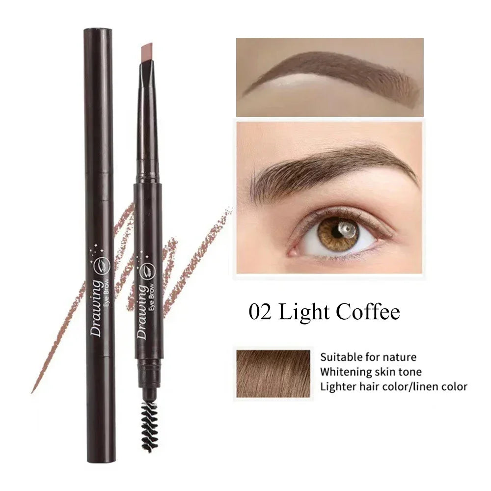 Waterproof Taupe Eyebrow Pencil – Fine Tip & Spoolie Brush