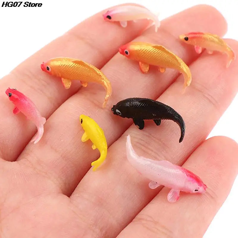 Mini Goldfish Figurines 5pcs – Resin Carp Miniature Home Decor Miniature Figurines PRIMED
