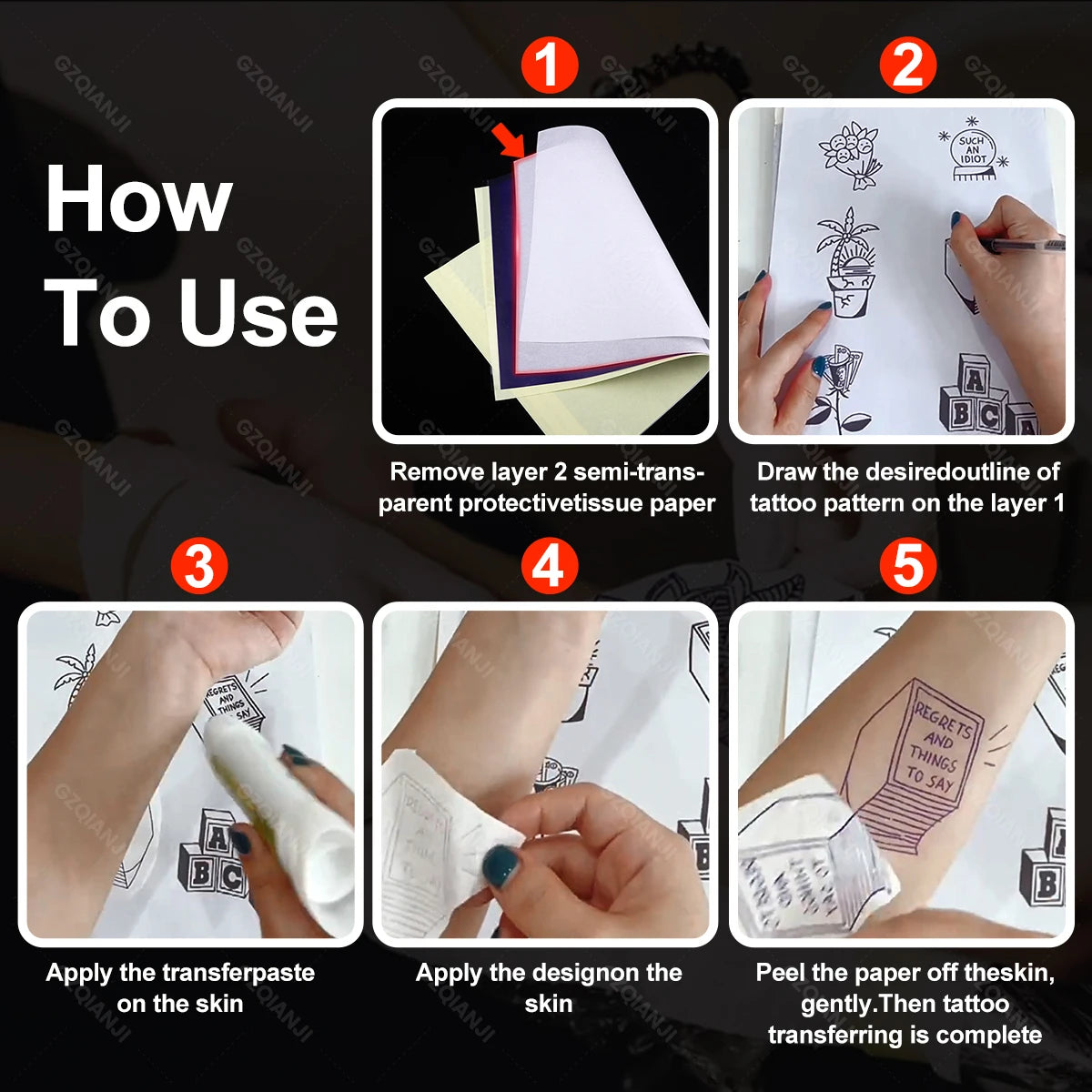A4 Tattoo Stencil Transfer Paper – 4-Layer Thermal Sheets 50/100 Tattoo Transfer Paper PRIMED