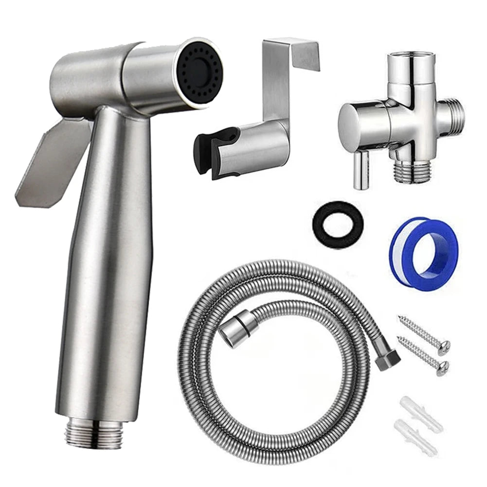 Stainless Steel Bidet Sprayer Set with 2-Way Diverter & Hose Bidet Sprayer Set PRIMED