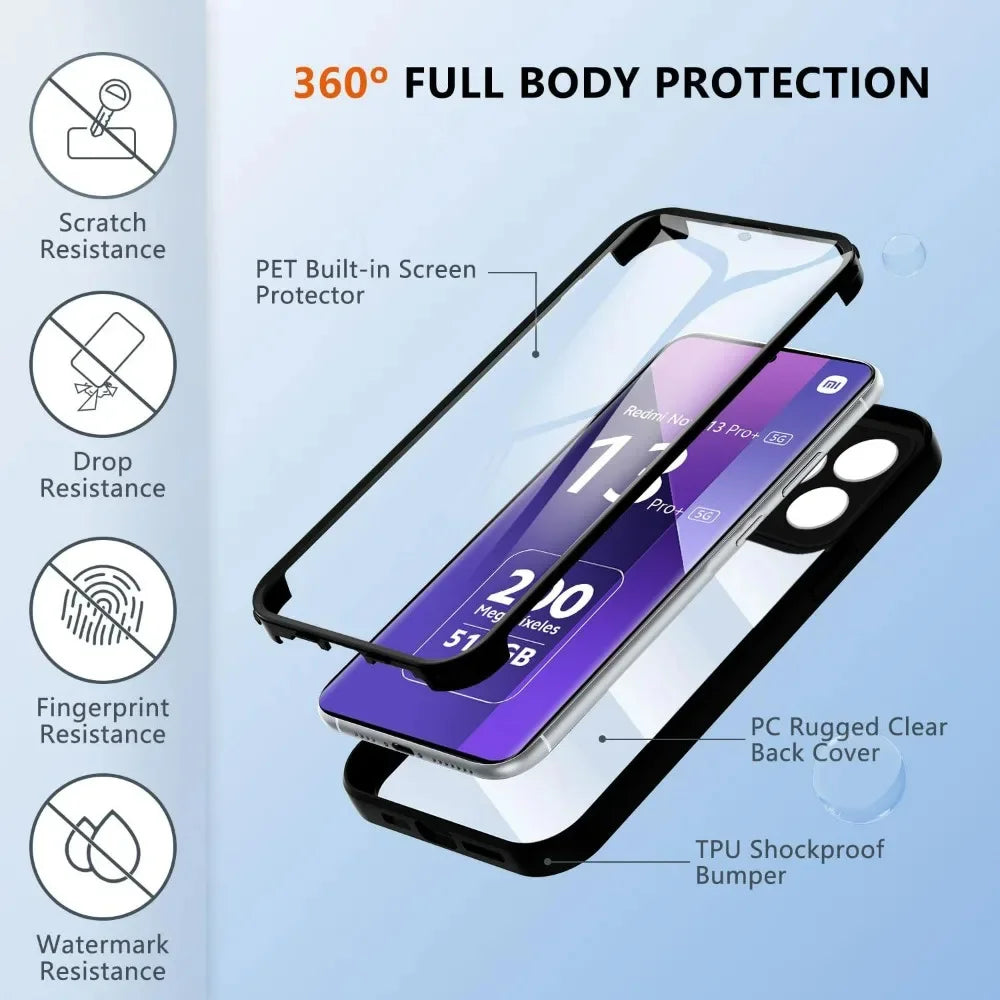 360° Clear Shockproof Case – Xiaomi Redmi Note 14 Pro Phone Case PRIMED