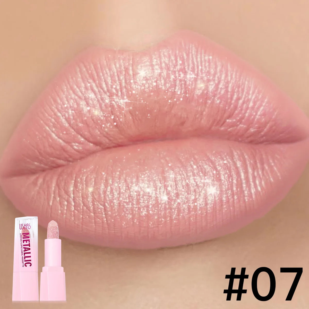 USHAS Pearlescent Matte Lipstick | Waterproof, Non-Stick Cup