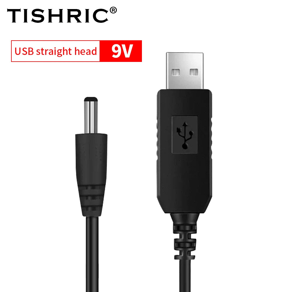 TISHRIC USB to DC 9V 12V Boost Power Cable 2.1x5.5mm USB DC Power Cable PRIMED 180 degrees 9V Cable China Mainland