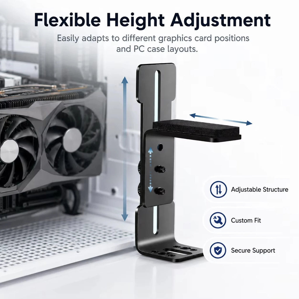 Adjustable GPU Support Bracket 6–96mm | Anti-Sag Card Holder GPU Support Bracket PRIMED