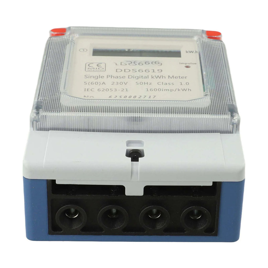 Single Phase DIN Rail Energy Meter AC 220V 60A Pulse Output LED Digital Energy Meter PRIMED