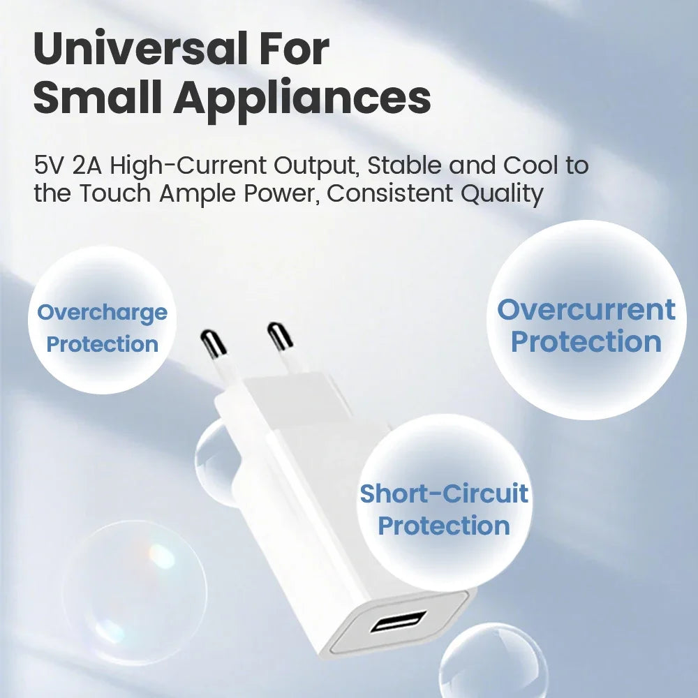 5V 2A USB Wall Charger EU/US Plug – Universal Power Adapter USB Wall Charger PRIMED