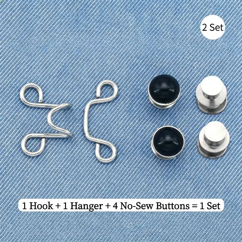 No-Sew Waist Tightener Button Pins for Jeans & Pants