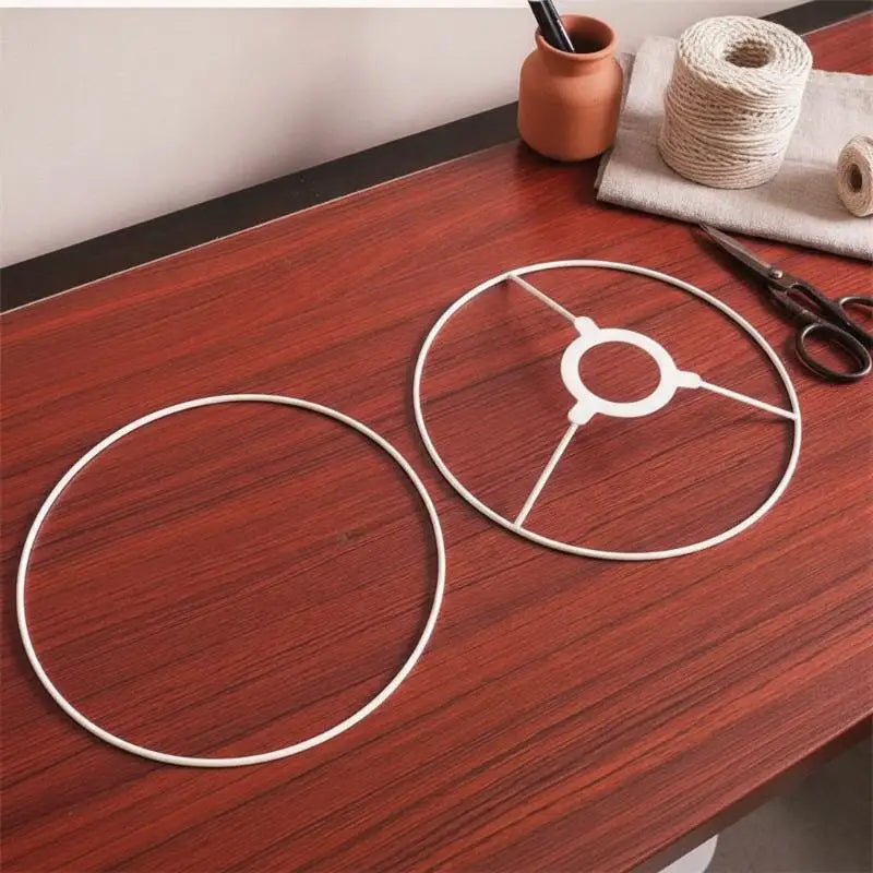 2PCS White Round Metal Lamp Shade Fix Rings | DIY Chandelier Lamp Shade Hardware PRIMED
