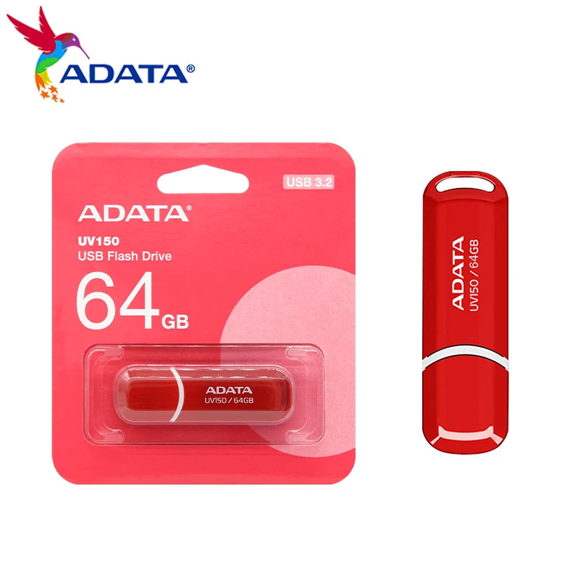 ADATA UV150 USB 3.2 Flash Drive 32GB/64GB – Red USB Flash Drive PRIMED