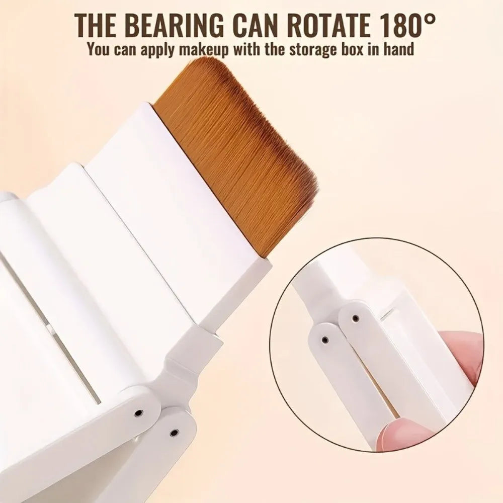 Foldable Compact Foundation Brush with Mirror – Ultra-Thin