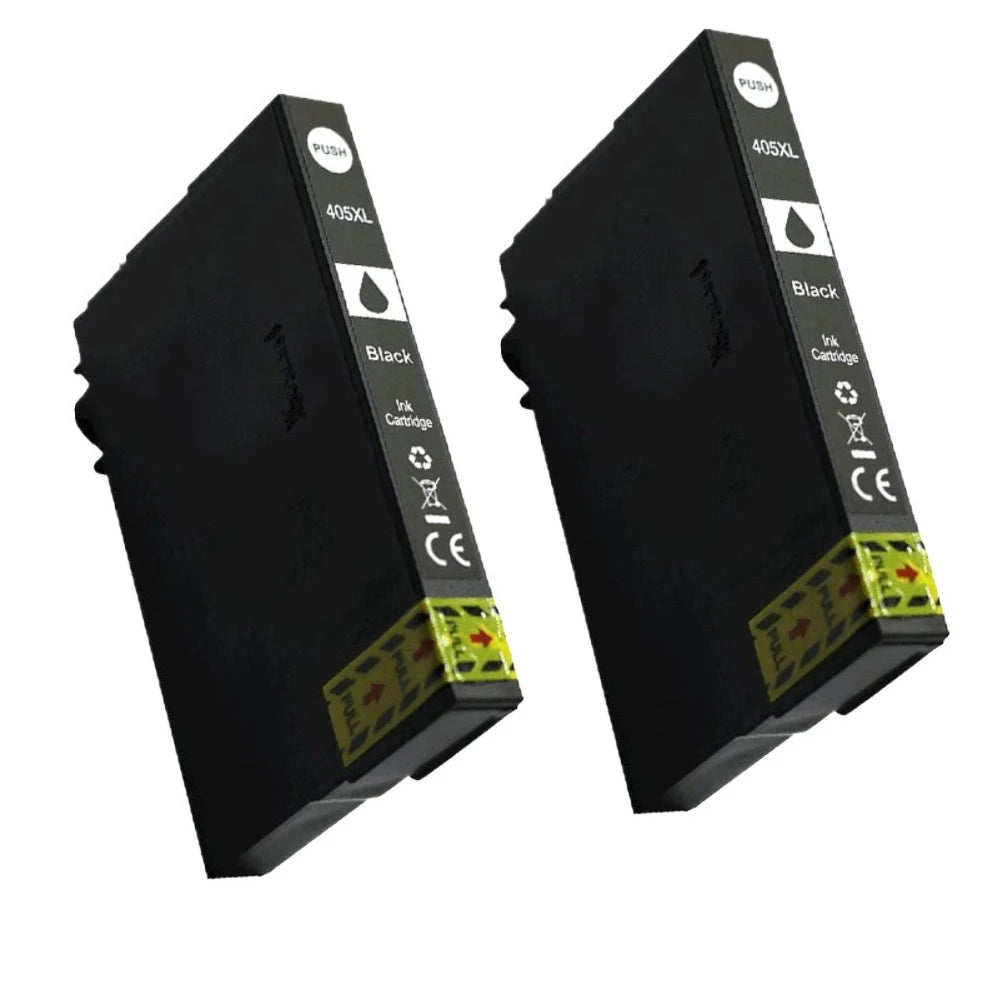 T405XL Compatible Ink Cartridges for Epson WF-3820 WF-4820 4830 Ink Cartridge PRIMED 2pcs Black