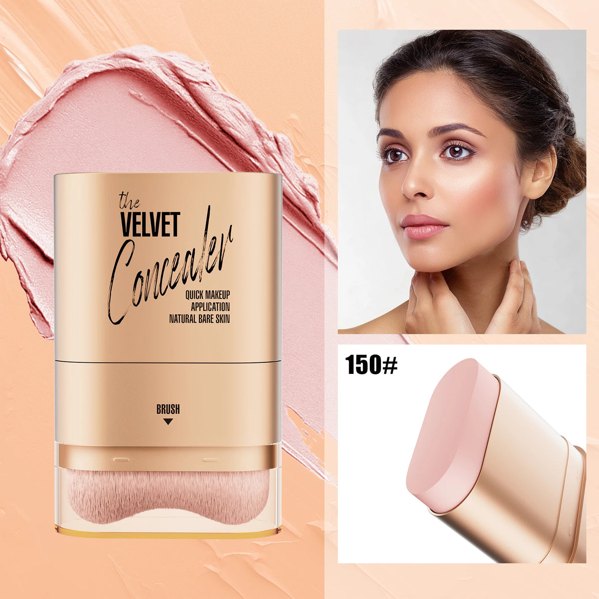 Hello Kiss 2-in-1 Waterproof Concealer Stick & Brush | 12g