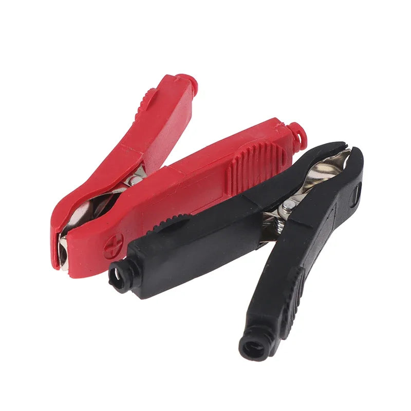2Pcs 50A Insulated Alligator Clips 75mm – Red & Black Battery Test Battery Test Clips PRIMED