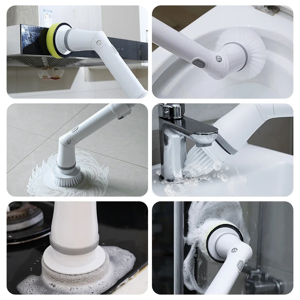 Cordless Electric Spin Scrubber with Extendable Rod & Brush Heads Electric Spin Scrubber PRIMED