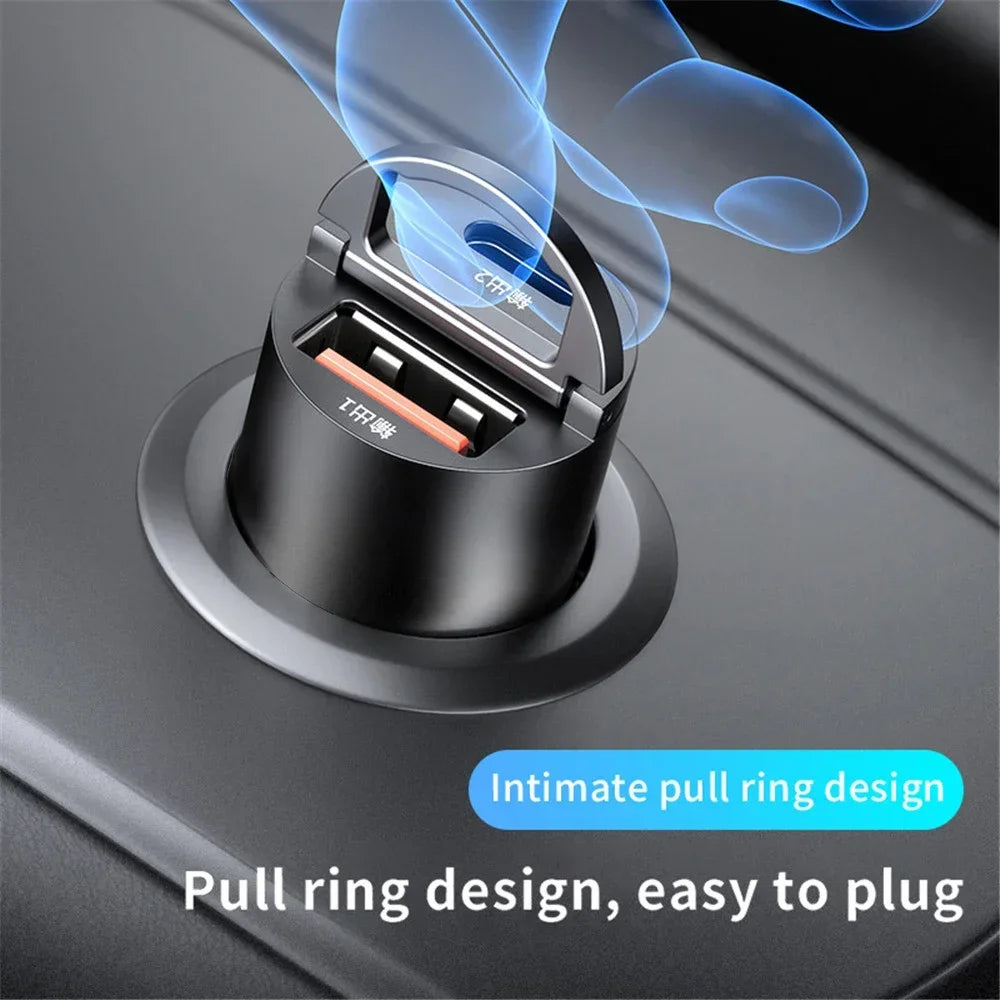 200W QC3.0 PD Mini Car Charger USB-C Fast Charging 12-24V Car Charger PRIMED
