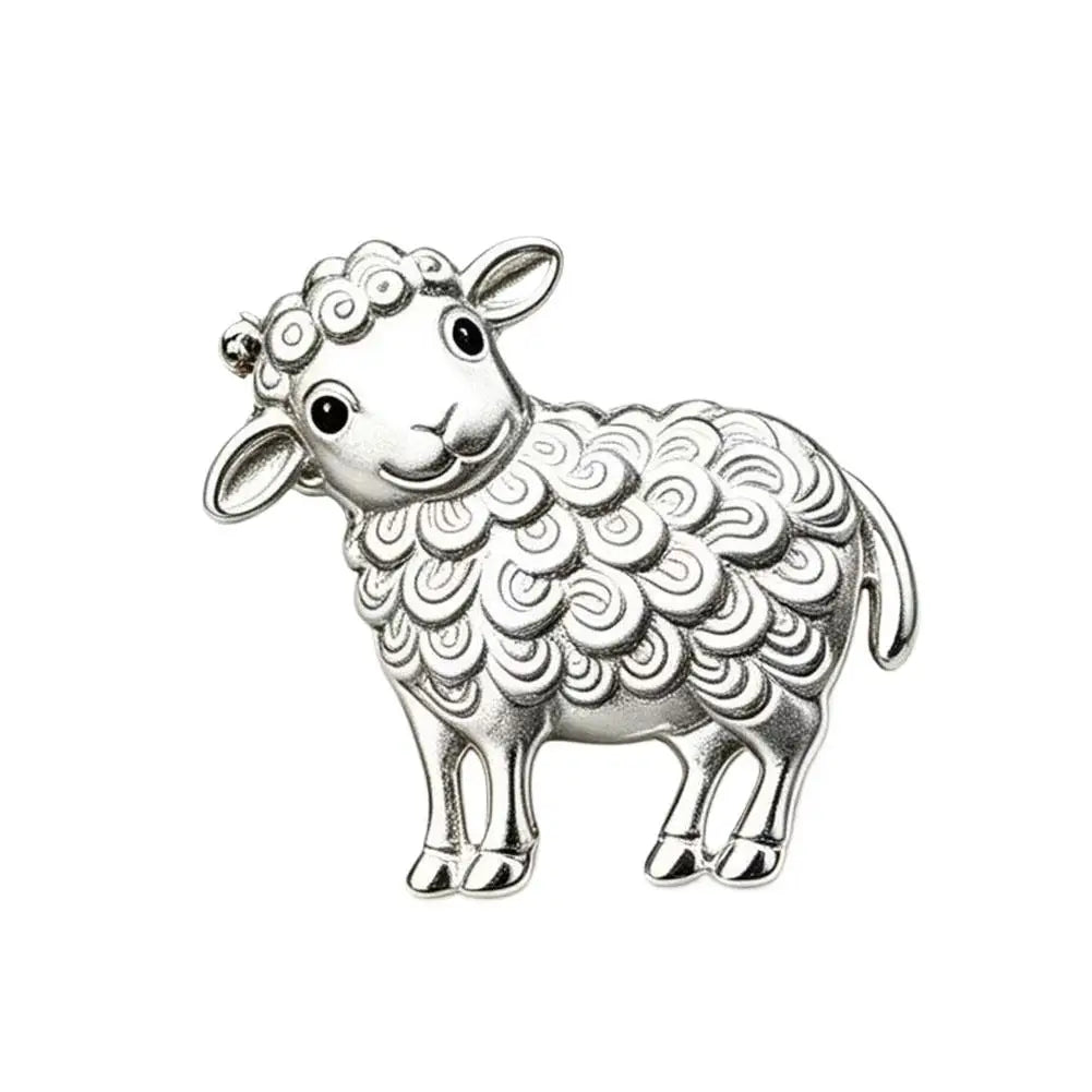 Vintage Sheep Brooch Multicolor Rhinestone Gold-Tone Lapel Pin