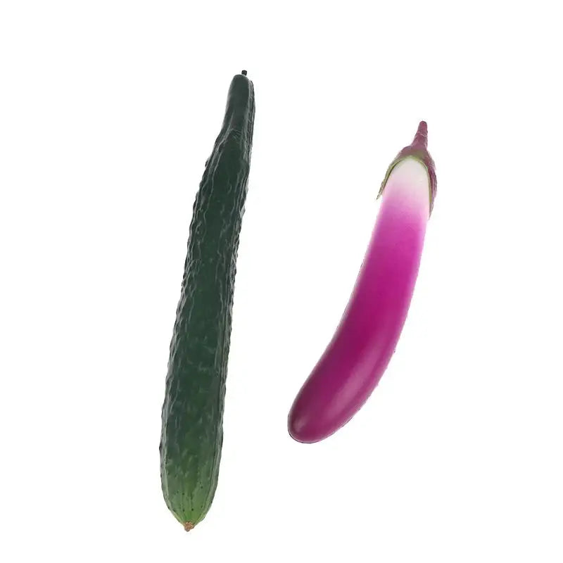 Realistic Fake PU Vegetable Decor – Cucumber & Aubergine Prop