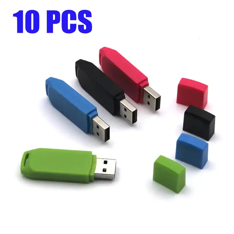 10-Pack USB Flash Drives 128MB–128GB | Plastic Pen Drive Set USB Flash Drive PRIMED