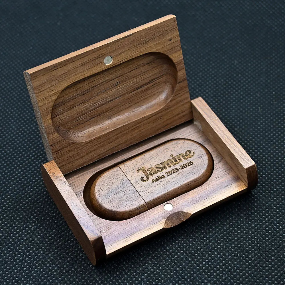 50-Pack Oval Wooden USB 2.0 Flash Drives | Free Custom Logo USB Flash Drive PRIMED
