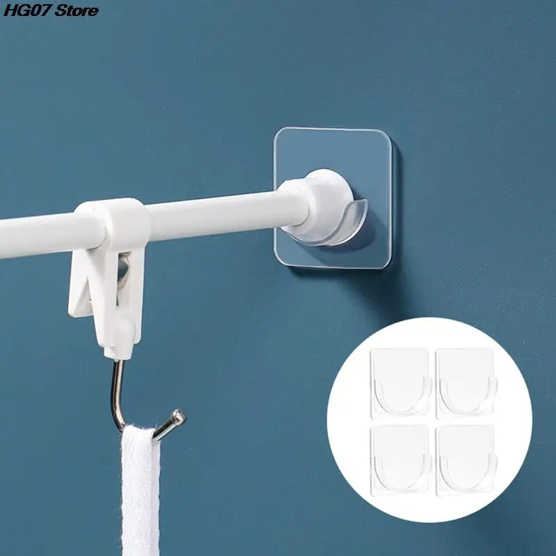4-Pack No-Drill Adhesive Curtain Rod Brackets – Wall Holders Curtain Rod Bracket PRIMED