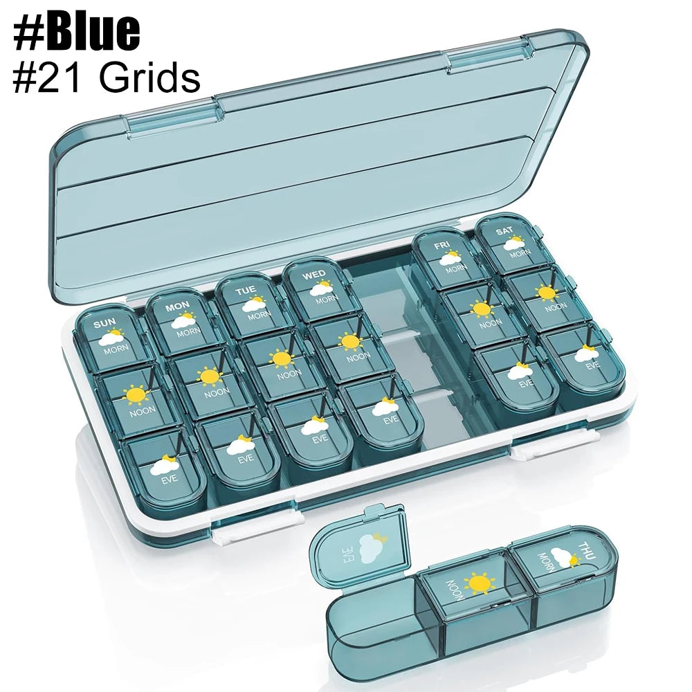 Weekly Pill Organizer 3–4x Daily | 7-Day 28-Compartment Box