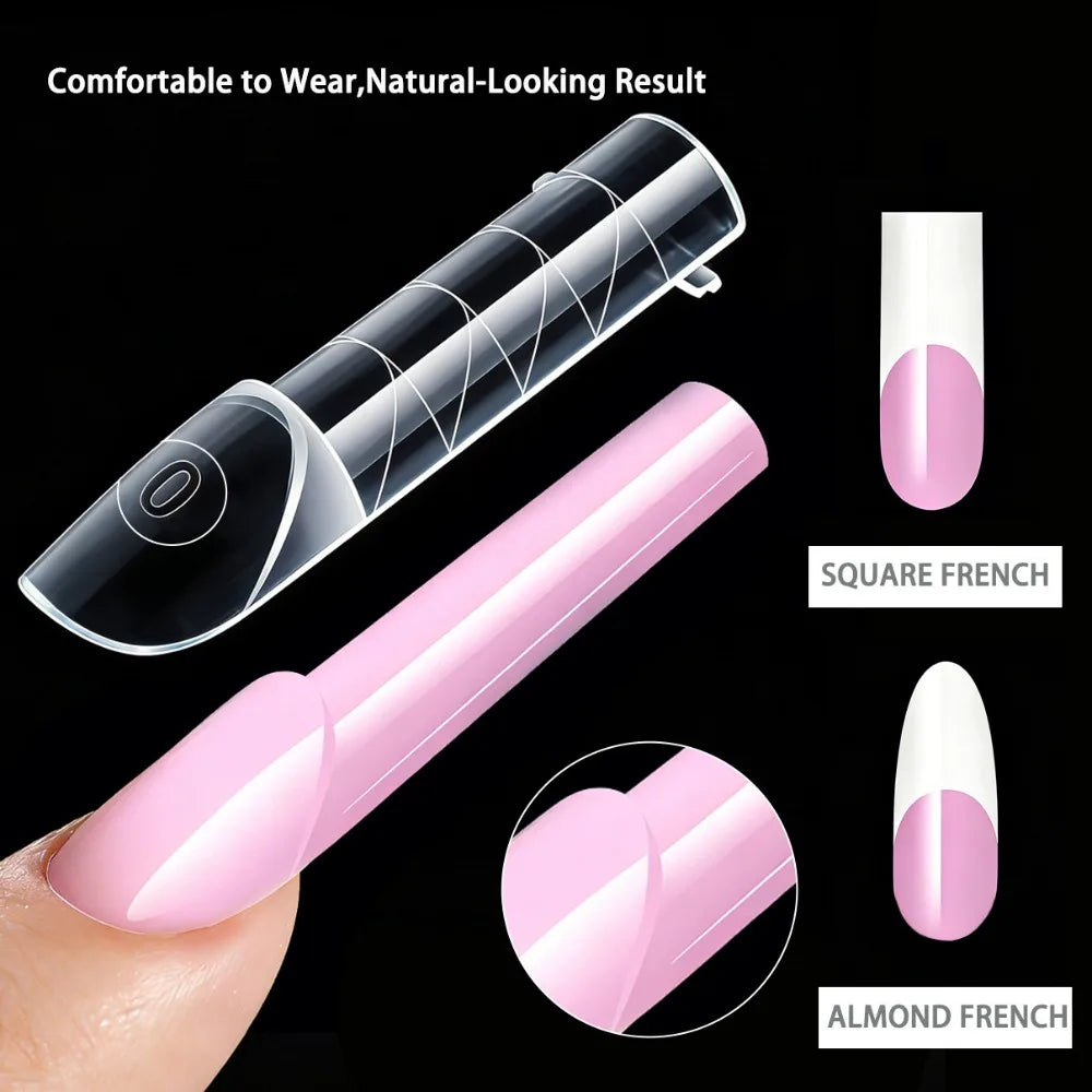140Pcs French Nail Dual Forms | 14 Sizes Ultra-Thin C-Curve