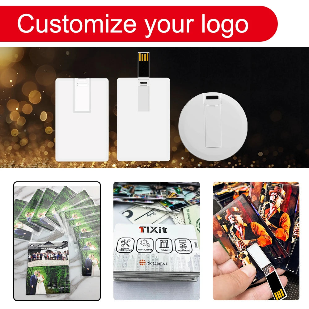 Custom Logo Credit Card USB Flash Drive 128MB–32GB Bulk Pack Custom USB Flash Drive PRIMED