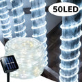 Solar Rope Lights 50/100 LED Waterproof Outdoor Fairy Lights Solar String Lights PRIMED White(50LED)-1pcs No plug