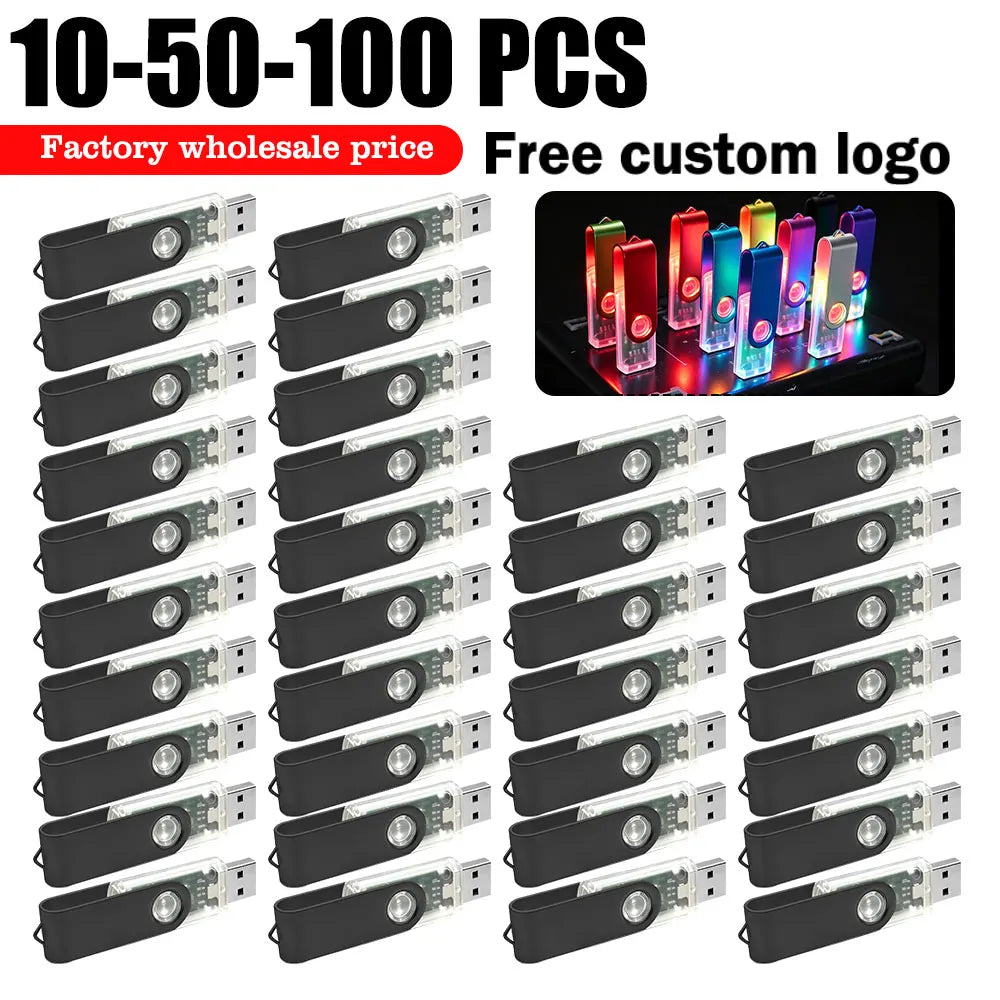 Bulk Custom Logo Metal USB Flash Drives 10/50/100 Pcs – 1–16GB USB Flash Drive PRIMED
