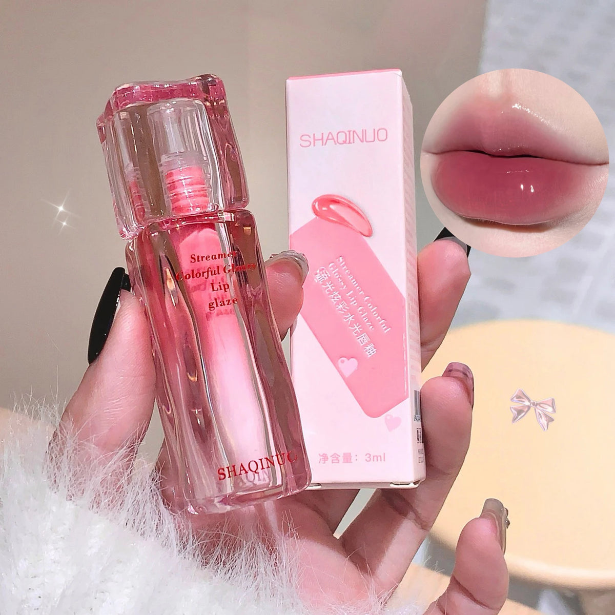 SHAQINUO Mirror Gloss Lip Glaze – Hydrating Tinted Lip Gloss