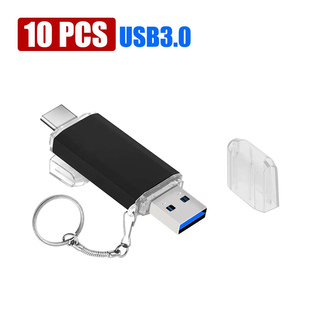 USB 3.0 Type-C 2-in-1 Flash Drive 8GB–128GB | Bulk 10/50 Pack USB Flash Drive PRIMED 4GB Black 10PCS China Mainland