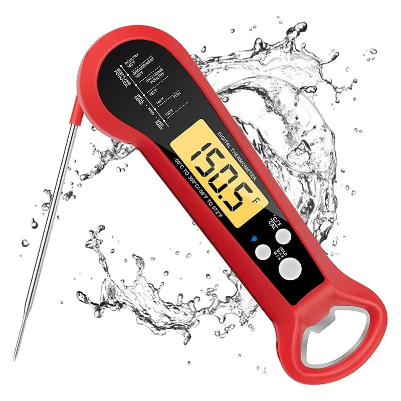 LMETJMA Instant Read Digital Meat Thermometer | JT-124 Meat Thermometer PRIMED Red