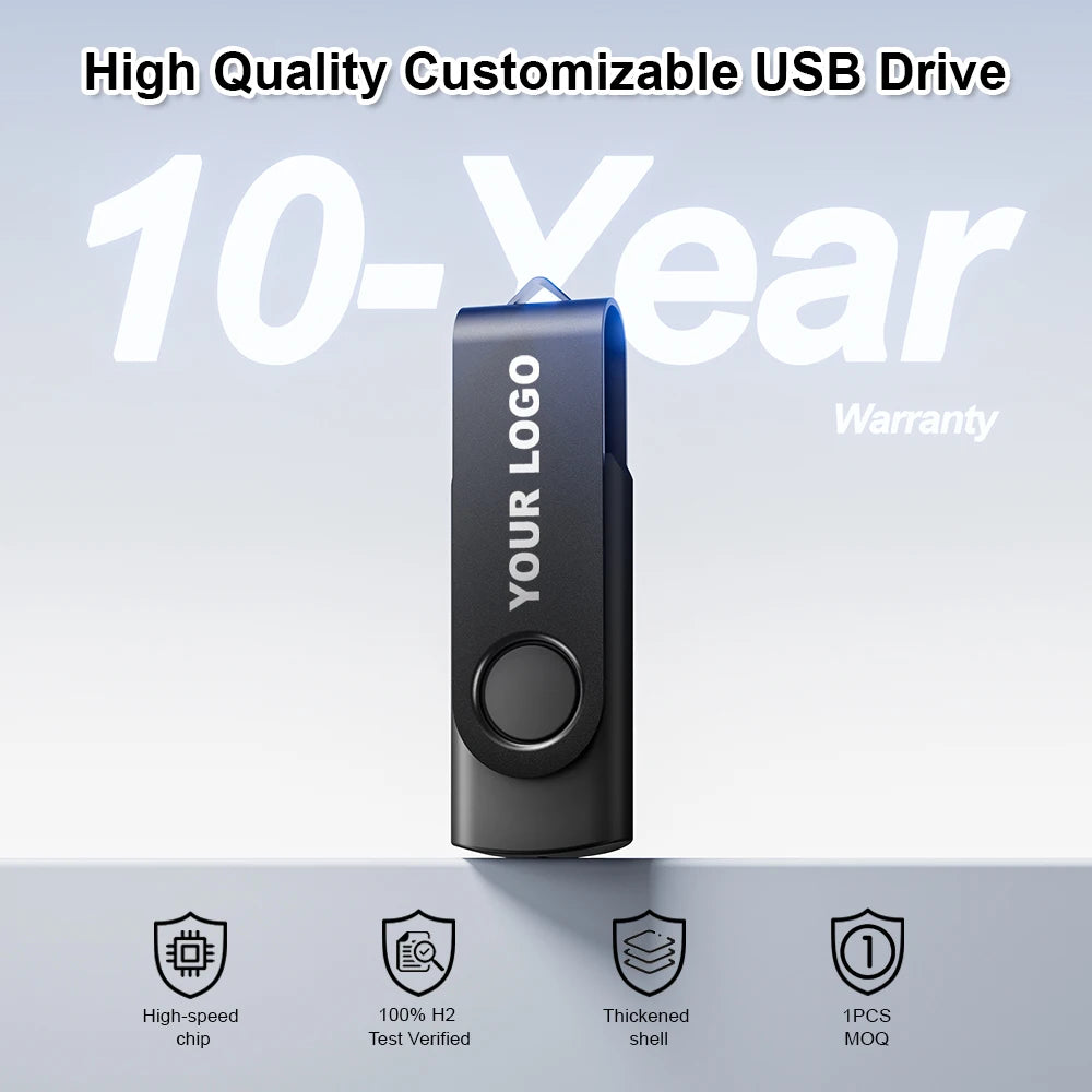 Custom Logo Metal USB Flash Drive Keychain 4GB–128GB USB Flash Drive PRIMED