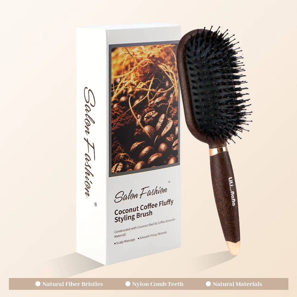 Vintage Coffee Air-Cushion Massage Hair Brush | Detangling