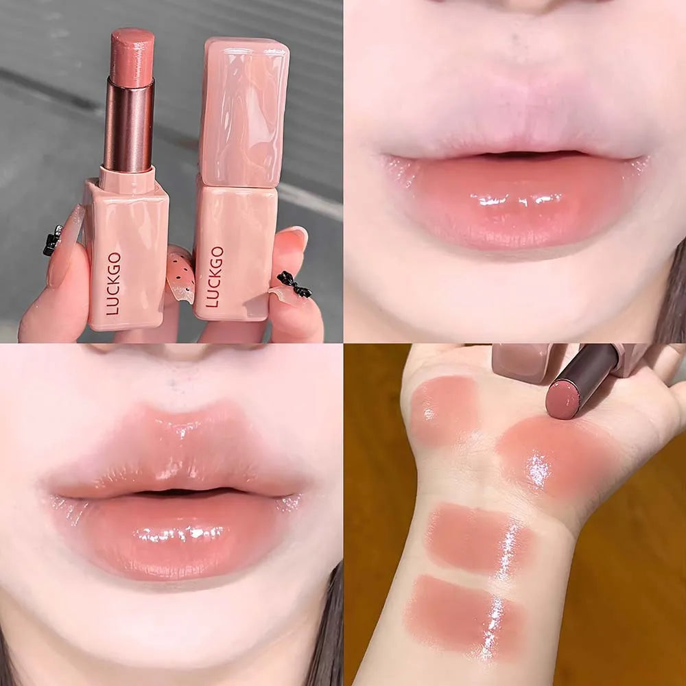 Rose Mirror Jelly Lipstick – Nude Moisturizing Lip Tint & Gloss