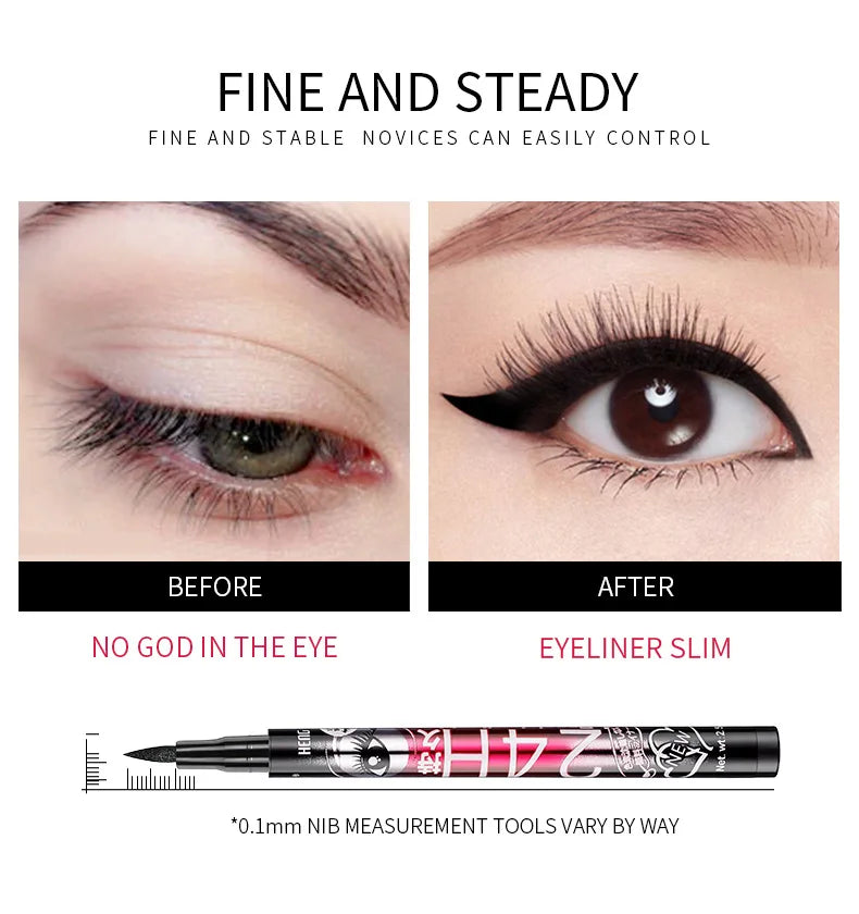 Blana 24H/36H Waterproof Black Liquid Eyeliner – Smudge-Proof Liquid Eyeliner Pen PRIMED