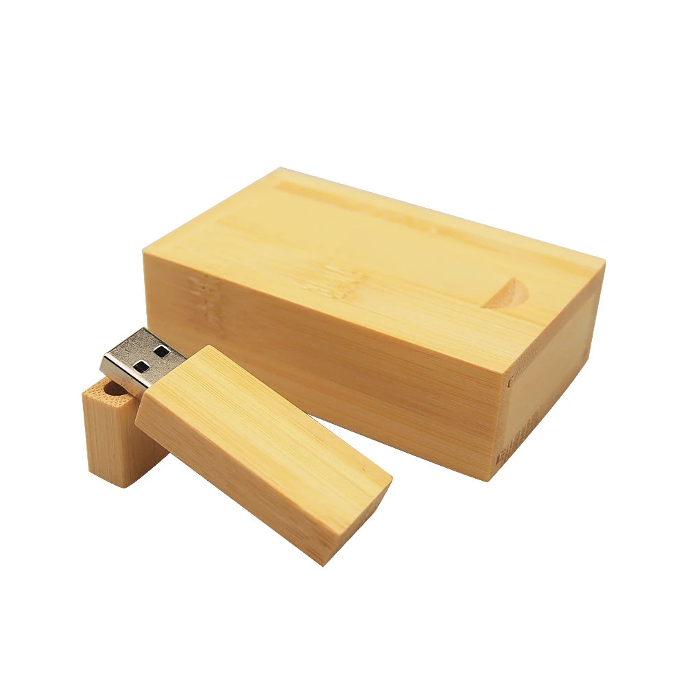 Wooden USB Flash Drive 8GB | Custom Logo Bamboo Walnut Gift Wooden USB Flash Drive PRIMED 8 GB Banboo with box