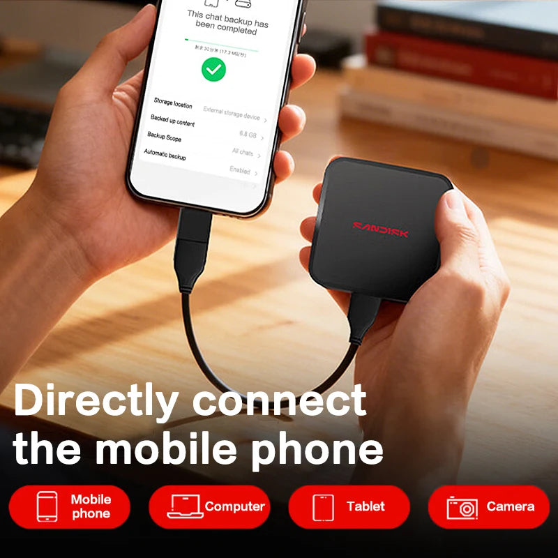 SanDisk E11 Portable SSD 1TB 2TB USB 3.0 + Type-C Adapter Portable External SSD PRIMED