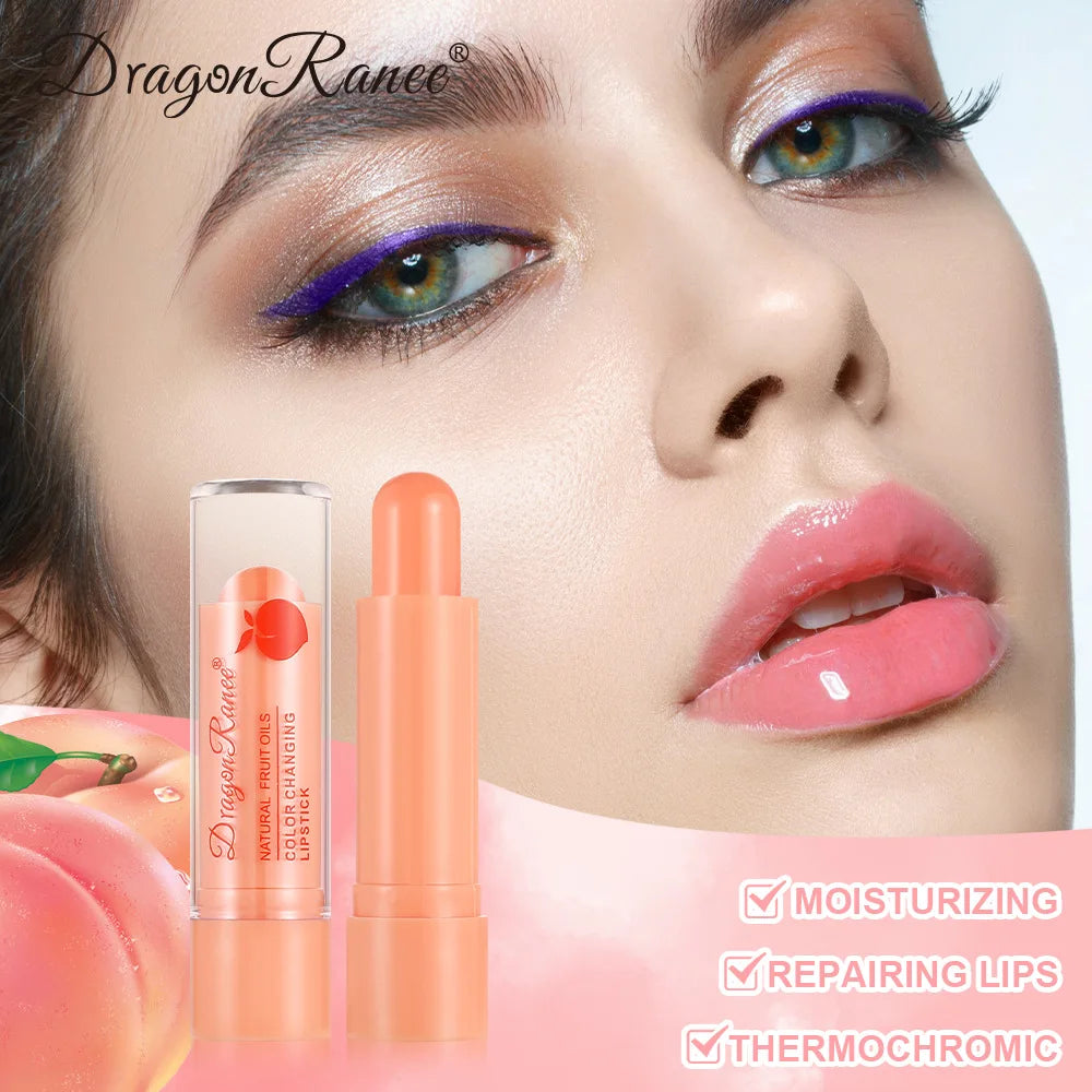 Dragon Ranee Color Changing Lip Balm Tint – Peach Orange Color Changing Lipstick PRIMED