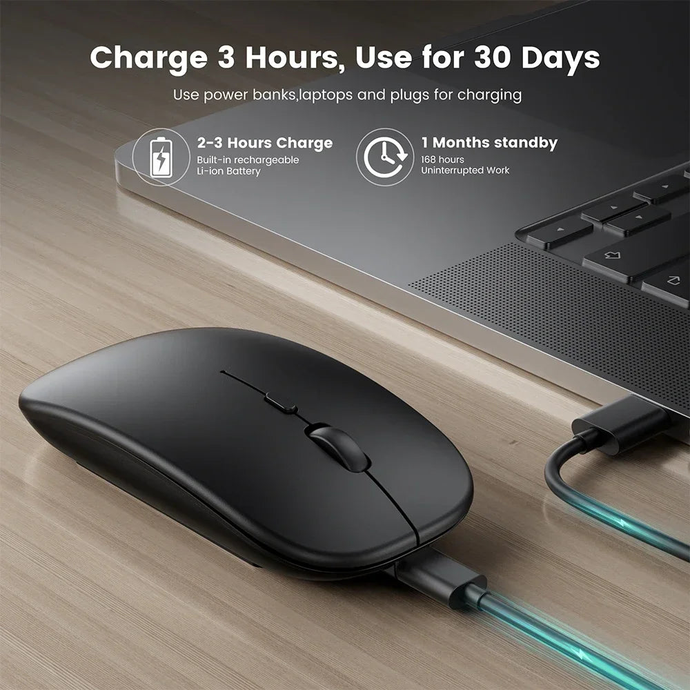Slim Wireless Mouse – Dual Bluetooth & 2.4G, Rechargeable Wireless Mouse PRIMED