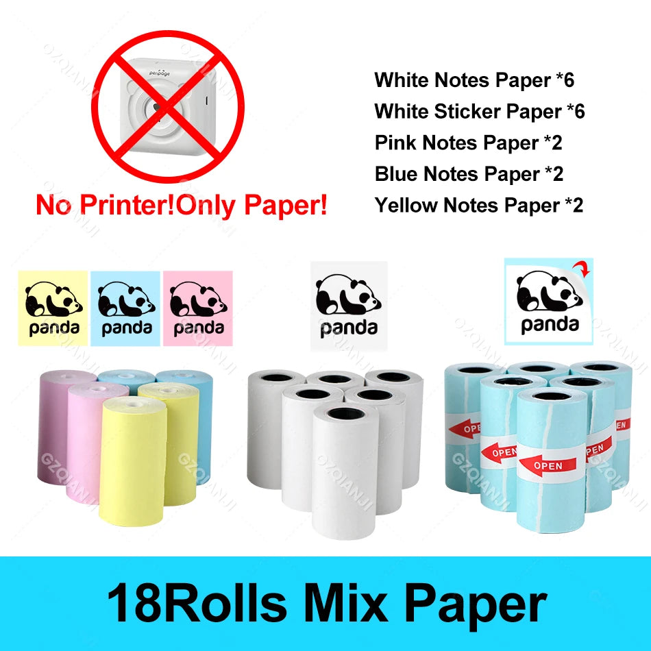 Peripage A6 58mm Mini Bluetooth Thermal Label Printer 300DPI Bluetooth Thermal Printer PRIMED Only 18 Rolls Paper