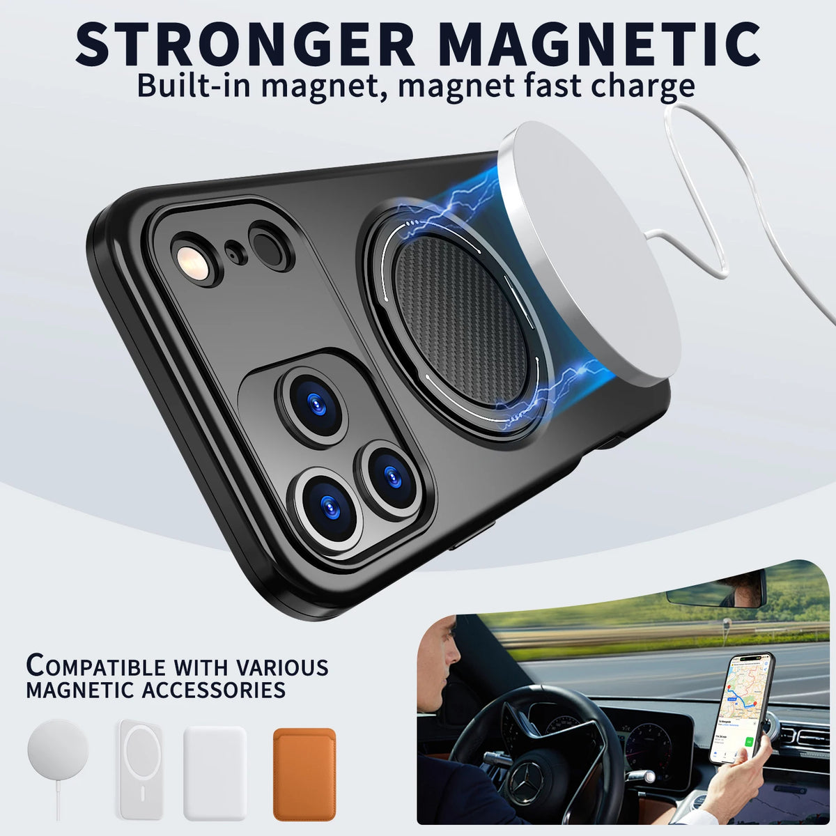 MagSafe 360° Magnetic Stand iPhone Case – Anti-Slip Cover Magnetic Phone Case PRIMED
