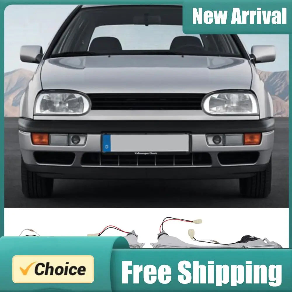 VW Golf Jetta MK3 Front Fog Light & Turn Signal Kit 1993–1998 Fog Light Assembly PRIMED