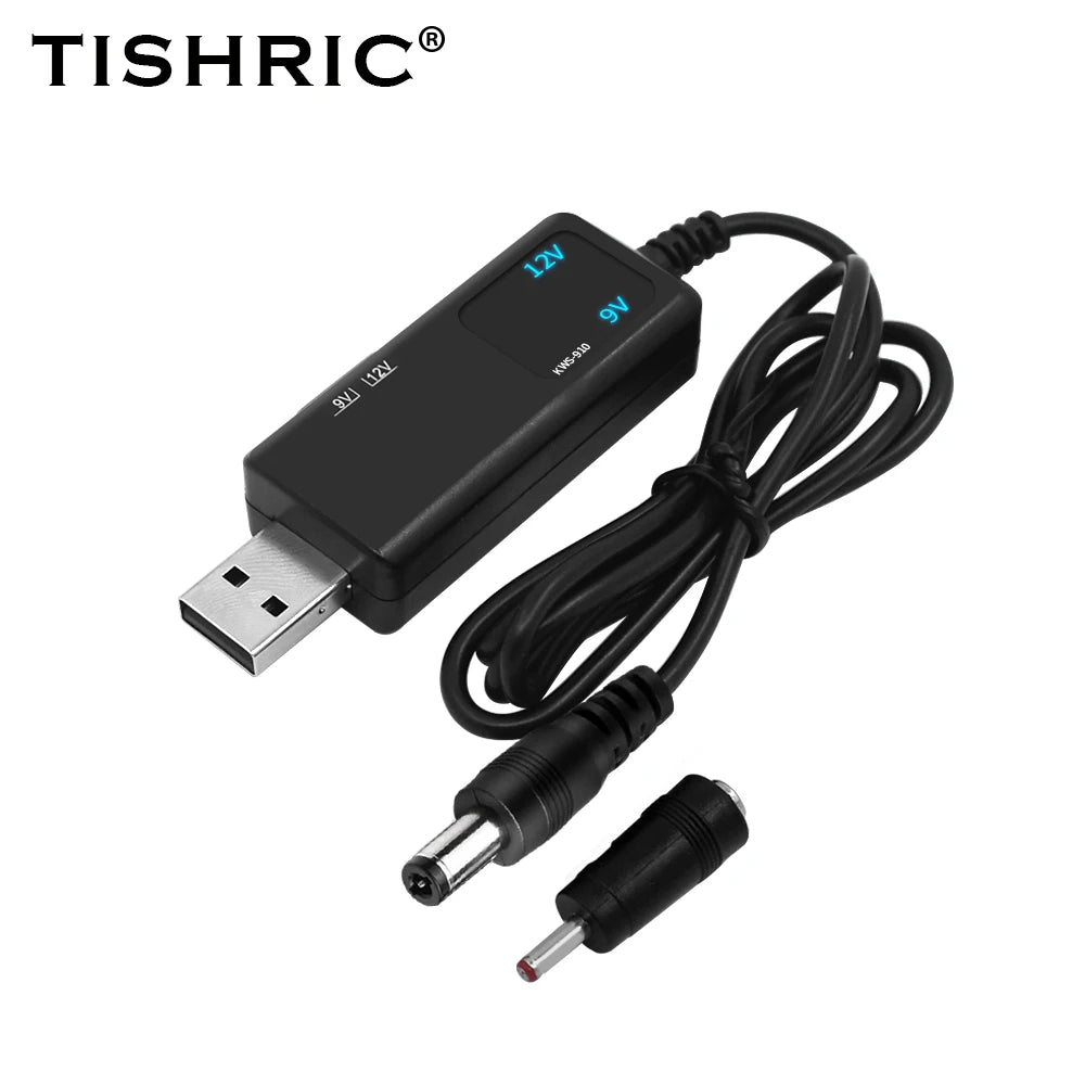 TISHRIC USB to DC 9V 12V Boost Power Cable for Router