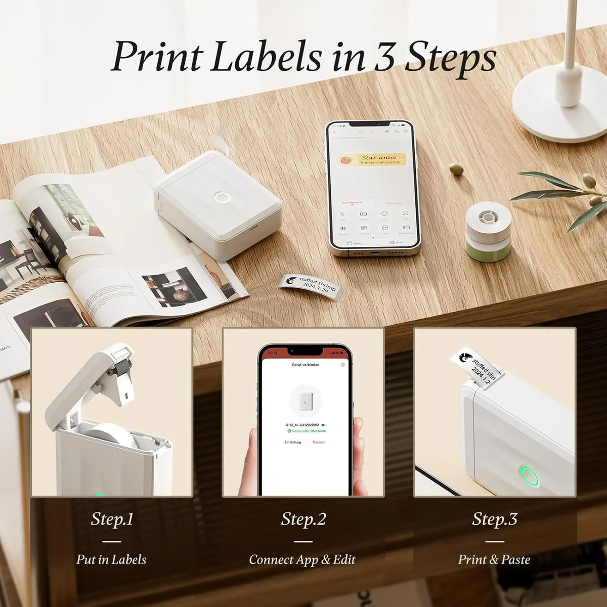 Niimbot D110M Bluetooth Thermal Label Maker | Portable Mini Thermal Label Maker PRIMED